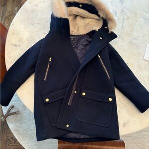 Crewcuts Girls navy pea coat size 8